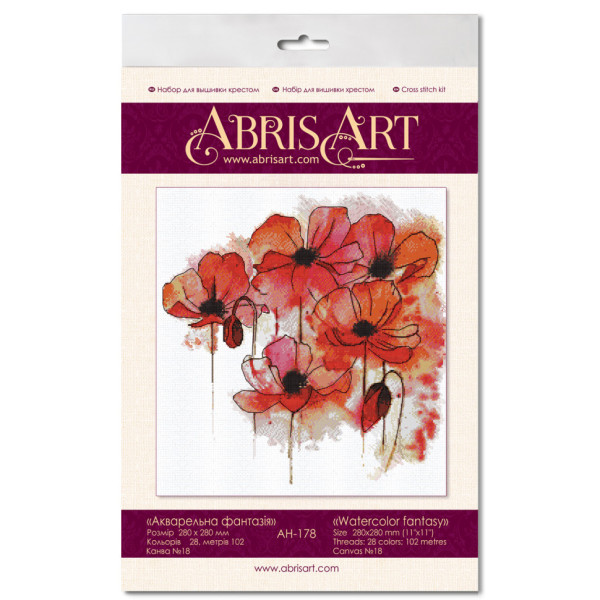 Набір для вишивання хрестиком "Акварельна фантазія" AH-178 28х28 см (AH-178)