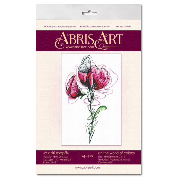 Набір для вишивання хрестиком "У світі фарб" AH-179 28х18 см
