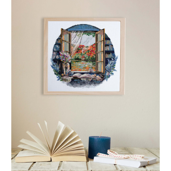 Набір для вишивання хрестиком "Чаювання біля вікна" AH-199 23х23 см