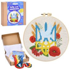Дитячий набір для вишивання "України/маки/пшениця/Тризуб" DYEK1023 п'яльце 20 см (DYEK1023)