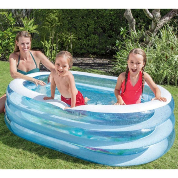 Дитячий надувний басейн Дельфіни 57482-2, 238 л 163x107x46 см (57482-2)