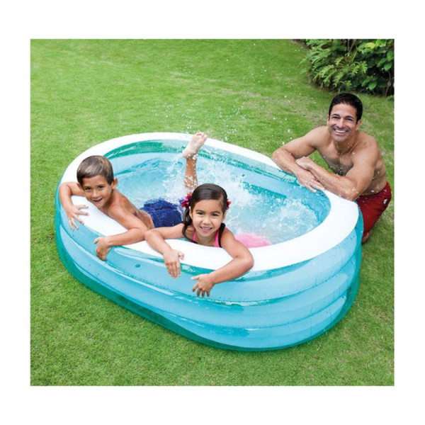 Дитячий надувний басейн Дельфіни 57482-2, 238 л 163x107x46 см (57482-2)