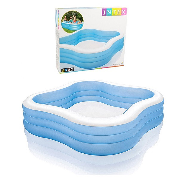 Сімейний надувний басейн Хвиля 57495 об'єм води 1,215 л (57495(Blue))