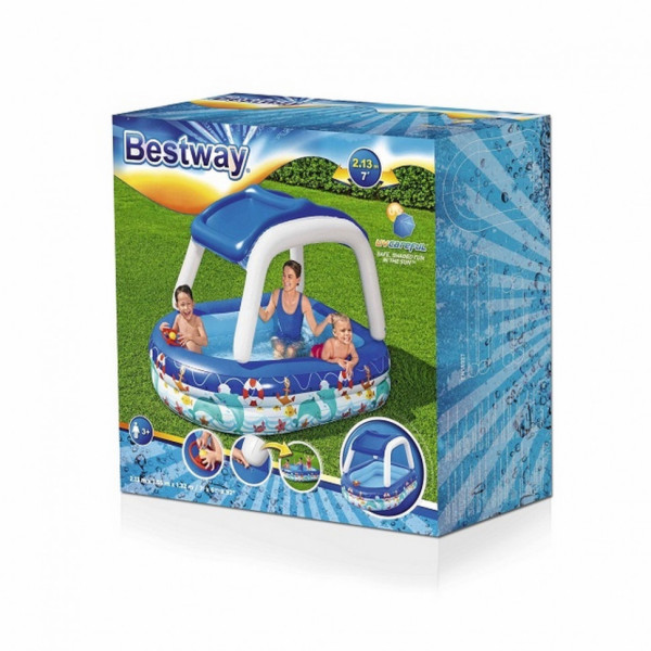 Бассейн семейный 54370 с козырькем от солнца 213-155-132см