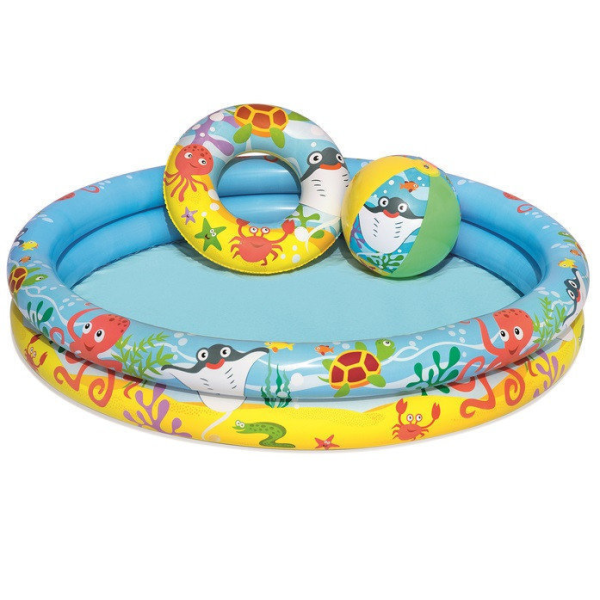 Детский надувной бассейн BW 51124 с мячом и кругом