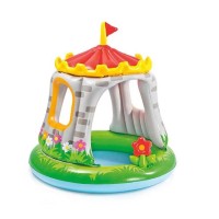 Дитячий надувний басейн Замок з навісом 57122 на 68 л