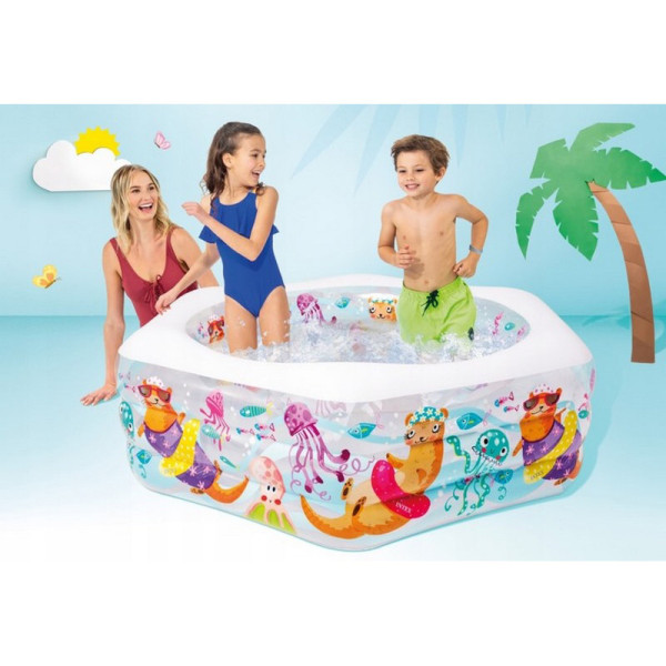Дитячий надувний Басейн «Видра» 56493-2 надувне дно, 541 л, 191 x 178 x 61 см (56493-2)