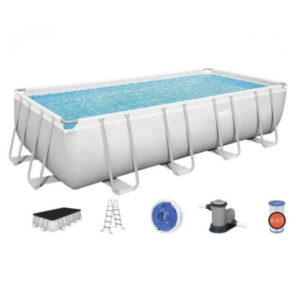 Бассейн каркасный BESTWAY  5611Z прямоугольный, 640х274х132 см, фильтр-насос, лестница, чехол