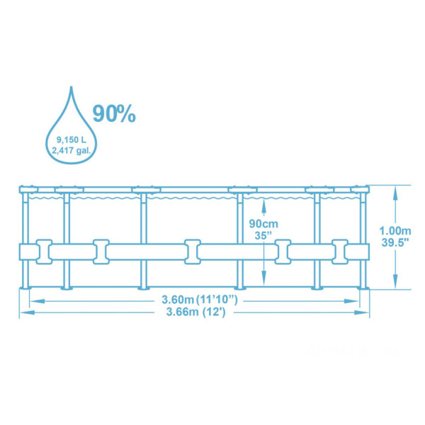 Басейн каркасний 56709 фільтр-насос, сходи, в коробці (56709)