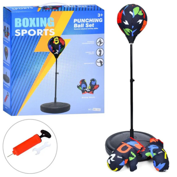 Боксерський дитячий набір MR 1252, 2 перчатки, груша на стійці, насос (MR 1252)