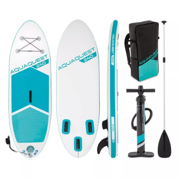 SUP-борд Aqua Quest 240 68241, 240 х 76 х 13 см, доска, весло, ручной насос, сумка(68241)