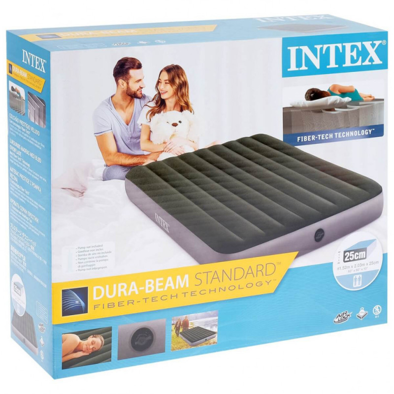 Надувной велюровый матрас Intex 64109, 152-203-25см