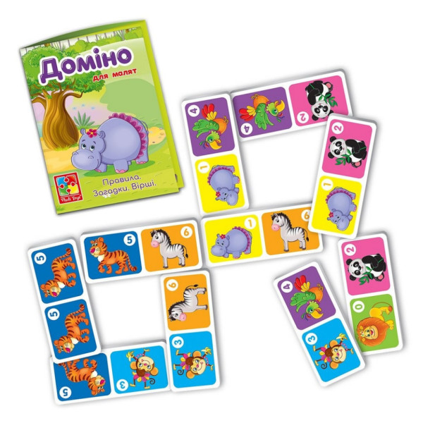 Дитяча настільна гра Доміно "Зоопарк" VT2100-07, 28 плиток (VT2100-07)