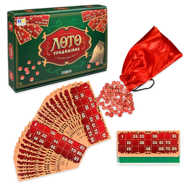 Настольная игра "Традиционное Лото" 30488 бочонки 90 штук(30488)