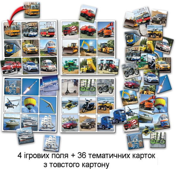 Настільна гра супер ЛОТО "Транспорт" 81978, 36 карток (81978)