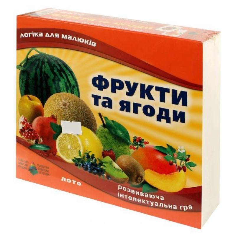 Дитяча настільна гра лото "Фрукти і ягоди" 83033, 72 ігрові картки