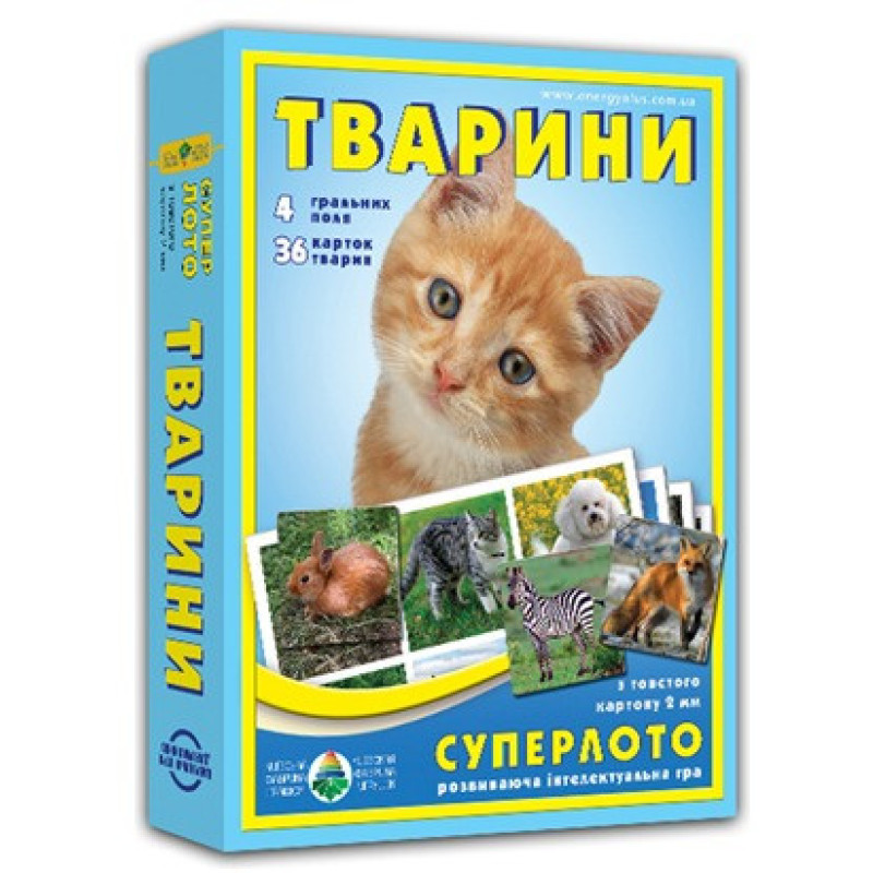 Настольная игра супер ЛОТО "Животные" 81923 из 36 карточек животных