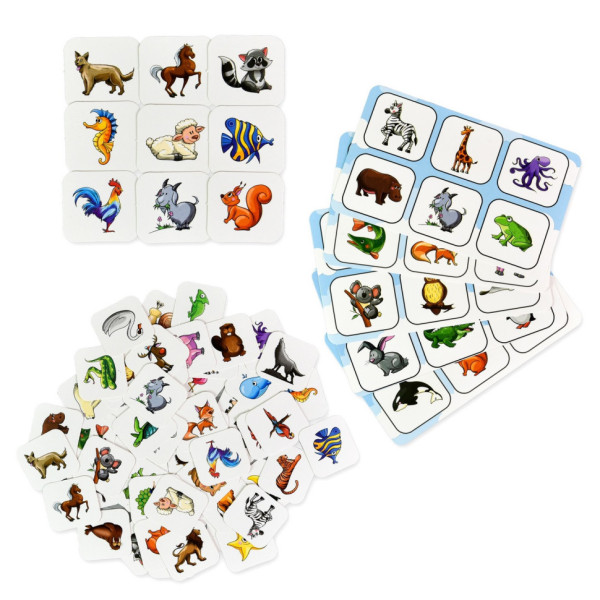 Детское лото "Животные" 30579, 54 фишки, 9 планшеток (30579)
