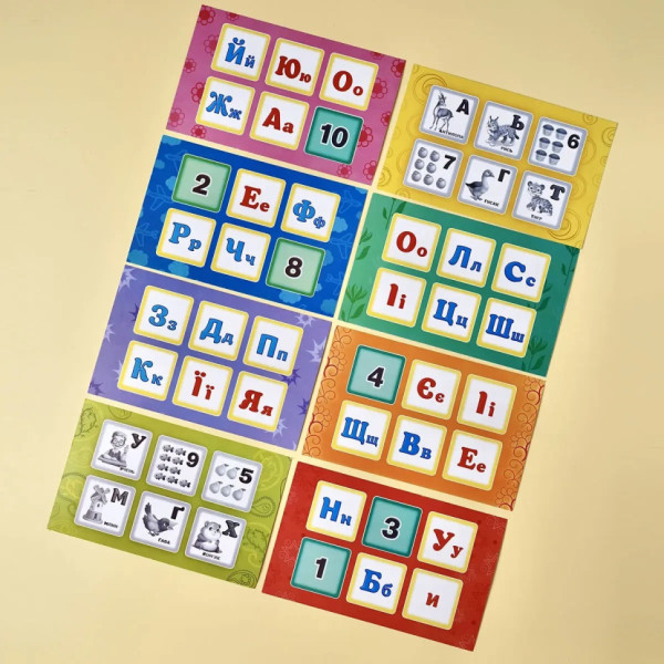Настільна гра Лото "Абетка і цифри" (ПСД250) PSD250, 48 фішок (PSD250)