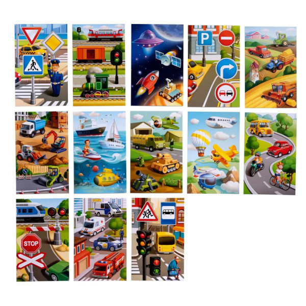 Настільна розвиваюча гра "Лото: транспорт" Ubumblebees (ПСФ082) PSF082, 52 фігурні фішки (PSF082)