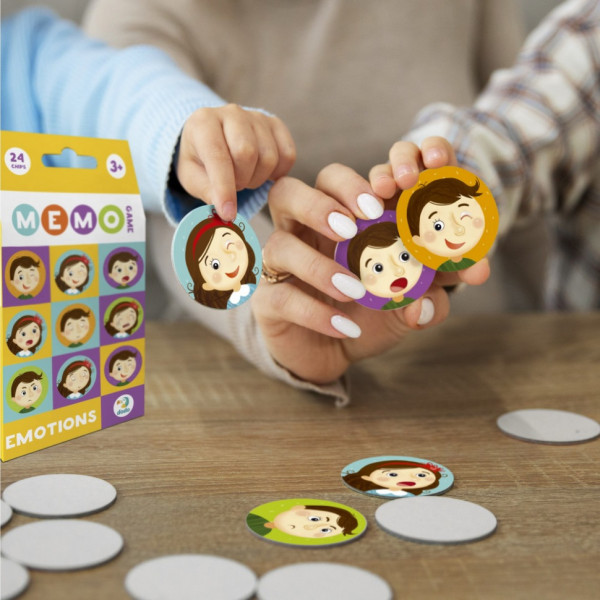 Настільна гра-мемо "Емоції" 301240, 24 фішки із зображенням (301240)