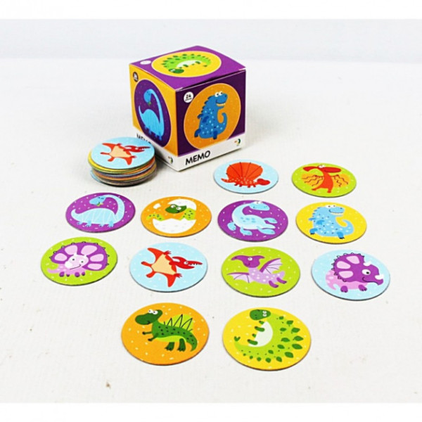 Дитяча настільна гра мемо "Динозаври" DoDo 300142, 24 фішки (300142)