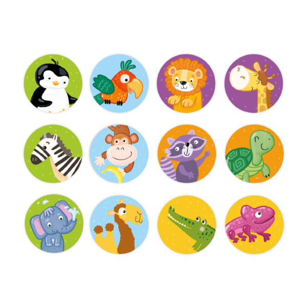 Настільна карткова гра для дітей "Дикі тварини" 301238, 12 фішок (301238)