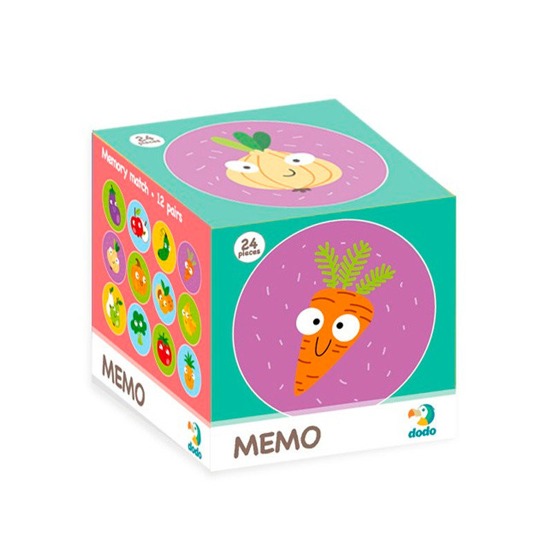 Детская настольная игра Мемо "Фрукты и Овощи" DoDo 300156, 12 разных изображений