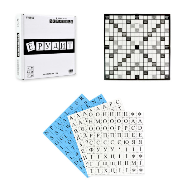 Настольная игра "Эрудит черно-белый" 30640 игровое поле, набор букв(30640)