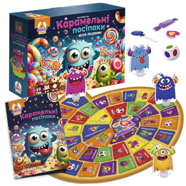 Настольная игра-бродилка "Карамельные муртады" VT8055-45, 4 фигурки монстриков (VT8055-45)

