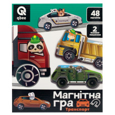 Детская магнитная игра "Транспорт" QB600-002, 48 магнитов, 2 основания-машинки (QB600-002)
