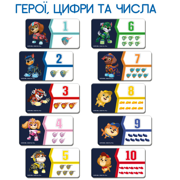 Набір магнітів Щенячий патруль Цифри та рахунок ML4034-22, 30 магнітів (ML4034-22)