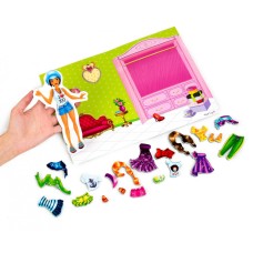 Детская магнитная игра"Брюнетка" VT3204-23, 1 кукла и 21 магнит одежды
