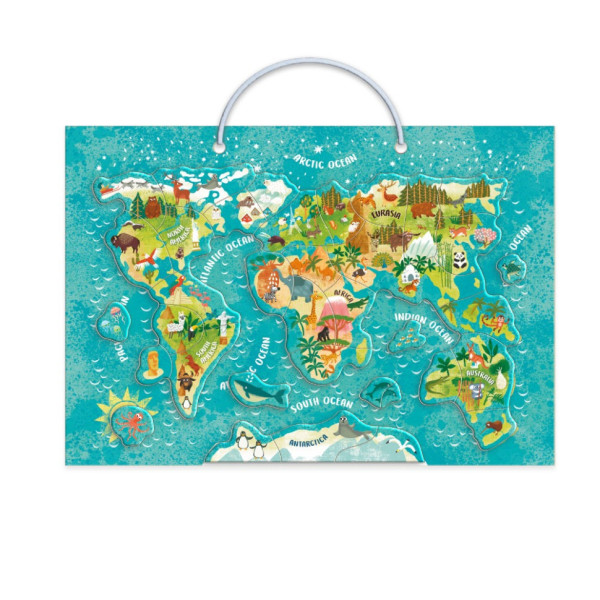 Детская магнитная карта мира животного 200267, 36 элементов (200267)
