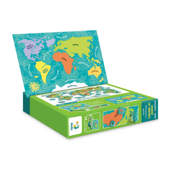 Детская магнитная карта мира животного 200267, 36 элементов (200267)
