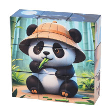 Дитячий магнітний кубік-пазл "Дикі тварини" CL325-2, 3 х 3  (CL325-2)