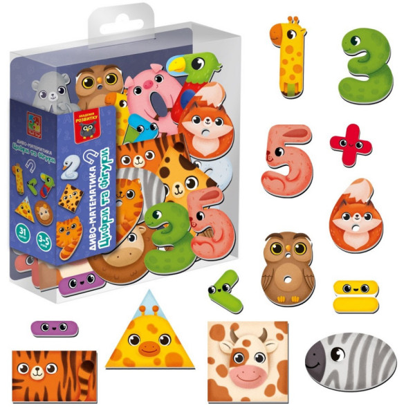 Детская развивающая магнитная игра "Чудо-математика. Цифры и фигуры" VT5411-19 31 магнит (VT5411-19)
