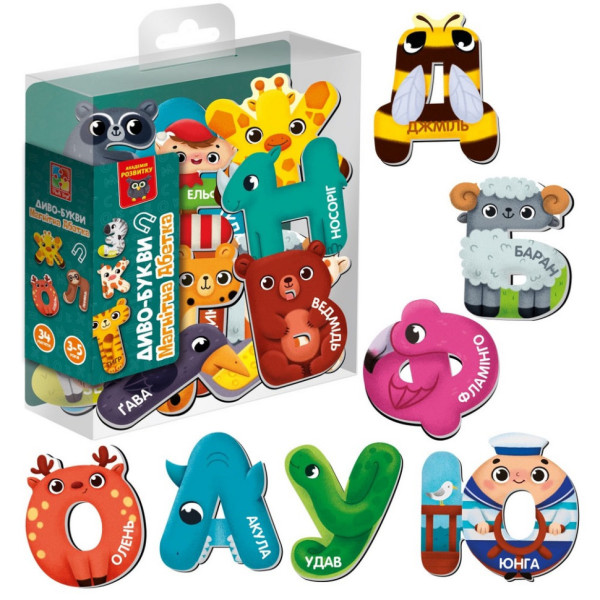 Дитяча розвиваюча магнітна гра "Диво-букви. Абетка" VT5411-18 34 магнита (VT5411-18)