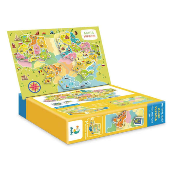 Розвиваюча гра "Магнітна мапа України" 200268 30 магнітних елементів (200268)
