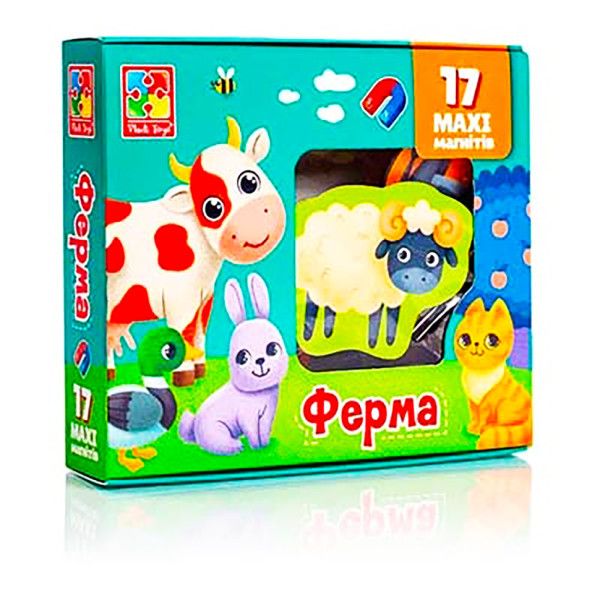 Набор магнитов MAXI "Ферма" Vladi Toys VT3106-24, 17 шт