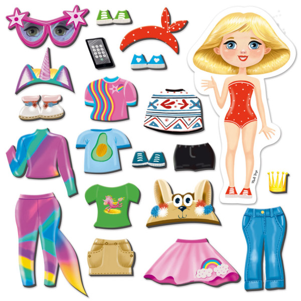 Магнітна гра Одевашка "Trendy girl" Vladi Toys VT3204-32 Укр (VT3204-32)