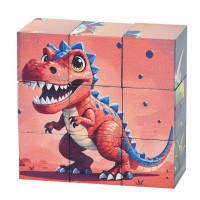 Детский магнитный кубик-пазл "Драконы-динозавры" CL325-1, 3 х 3 (CL325-1)
