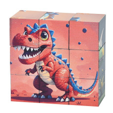 Дитячий магнітний кубік-пазл "Дракони-динозаври" CL325-1,  3 х 3  (CL325-1)