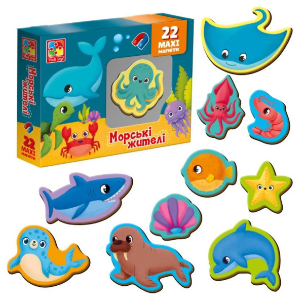 Настільна гра для дітей Набір магнітів. Морські мешканці VT3106-27 (VT3106-27)