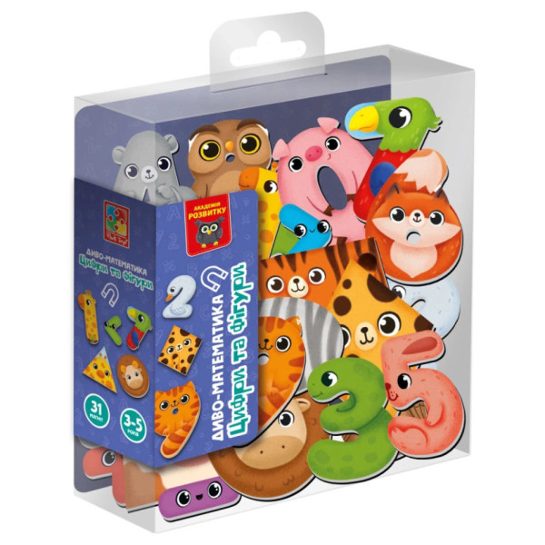 Дитяча розвиваюча магнітна гра "Диво-математика. Цифри та фігури" VT5411-19 31 магнит (VT5411-19)