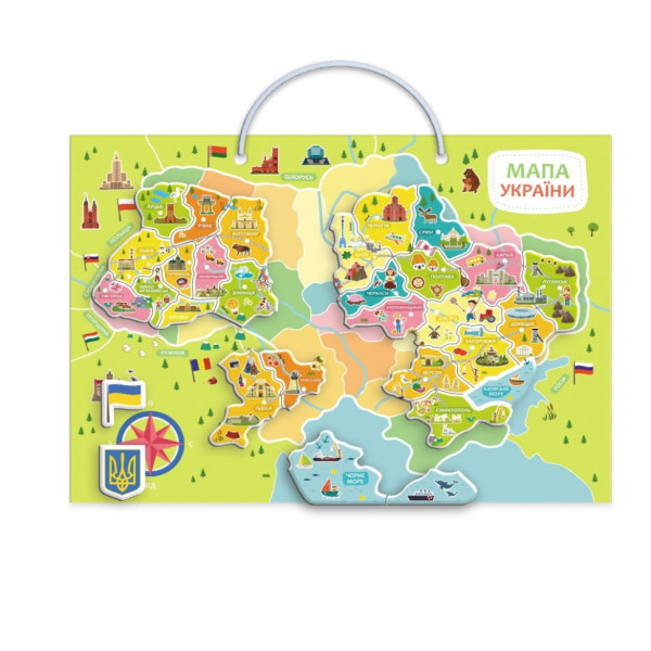 Розвиваюча гра "Магнітна мапа України" 200268 30 магнітних елементів (200268)