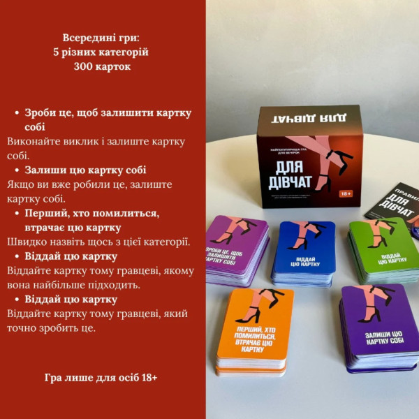 Настільна гра Для дівчат 290131, 5 різних категорій карт (290131)