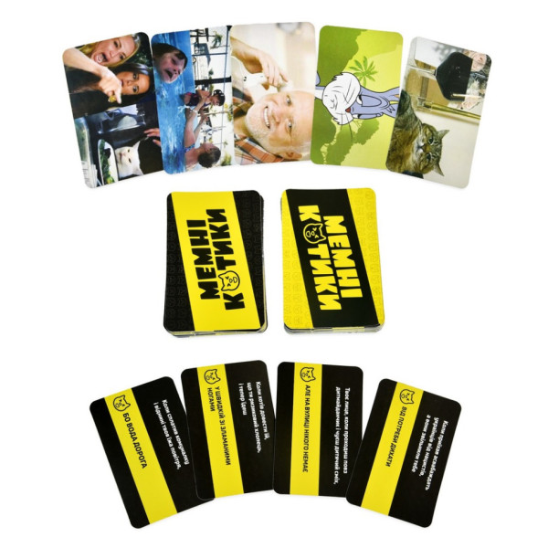 Настільна гра "Мемні котики" 30734 гральні картки 98 штук, інструкція (30734)