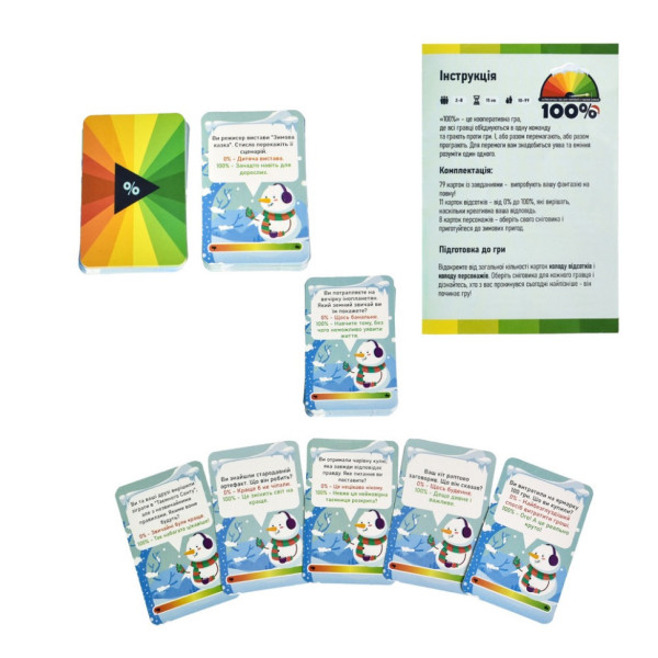 Настільна гра "100%" 30802 гральні картки 98 штук, інструкція (30802)