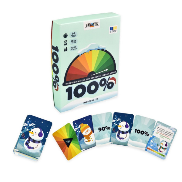 Настільна гра "100%" 30802 гральні картки 98 штук, інструкція (30802)